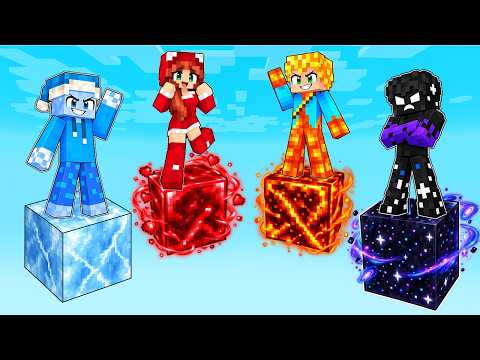 We Survived on 1 ELEMENTAL BLOCK in Minecraft!