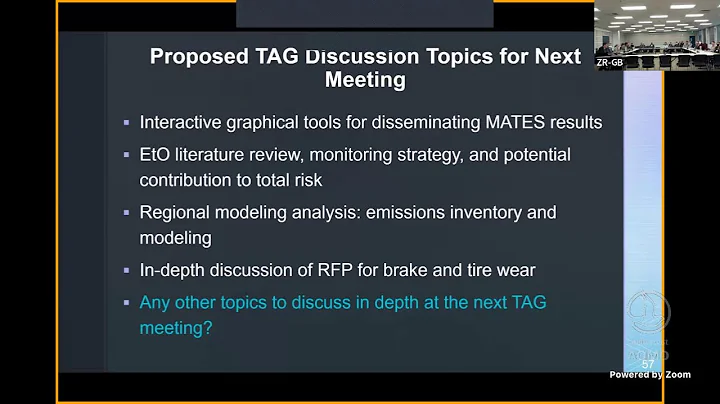 South Coast AQMD MATES VI Technical Advisory Group Meeting #1 - October 26, 2023