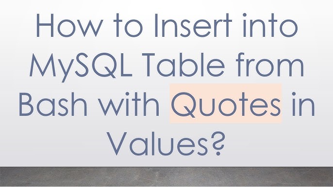 Mysql Insert Text Quotes