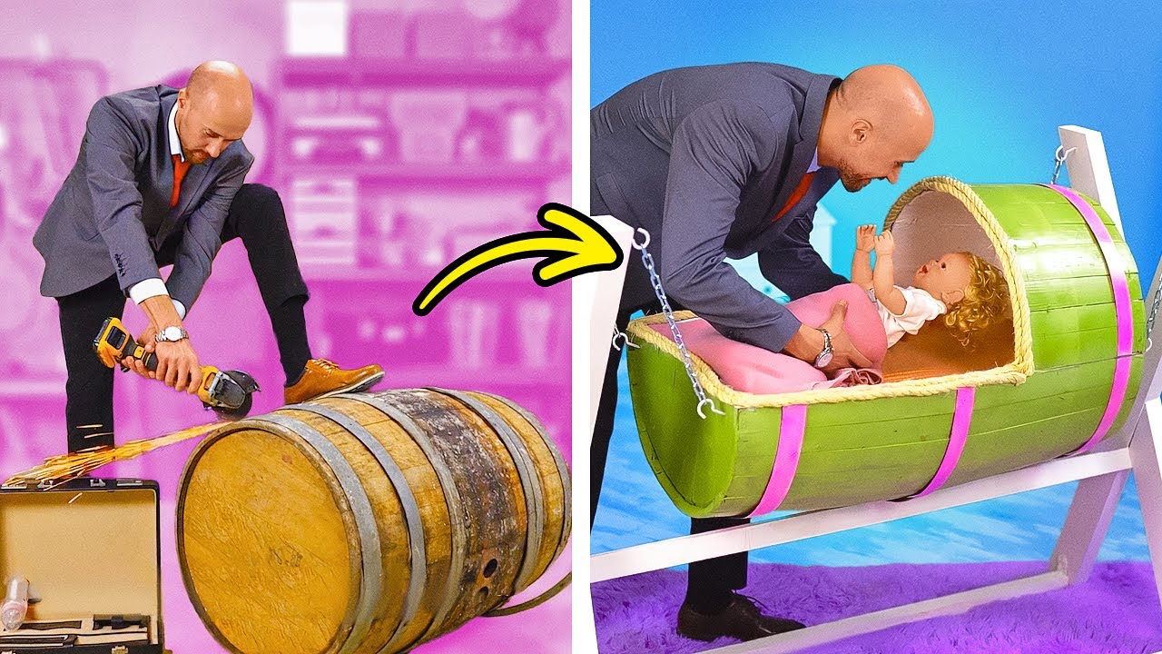 Dad transforms an old barrel to surprise his baby girl