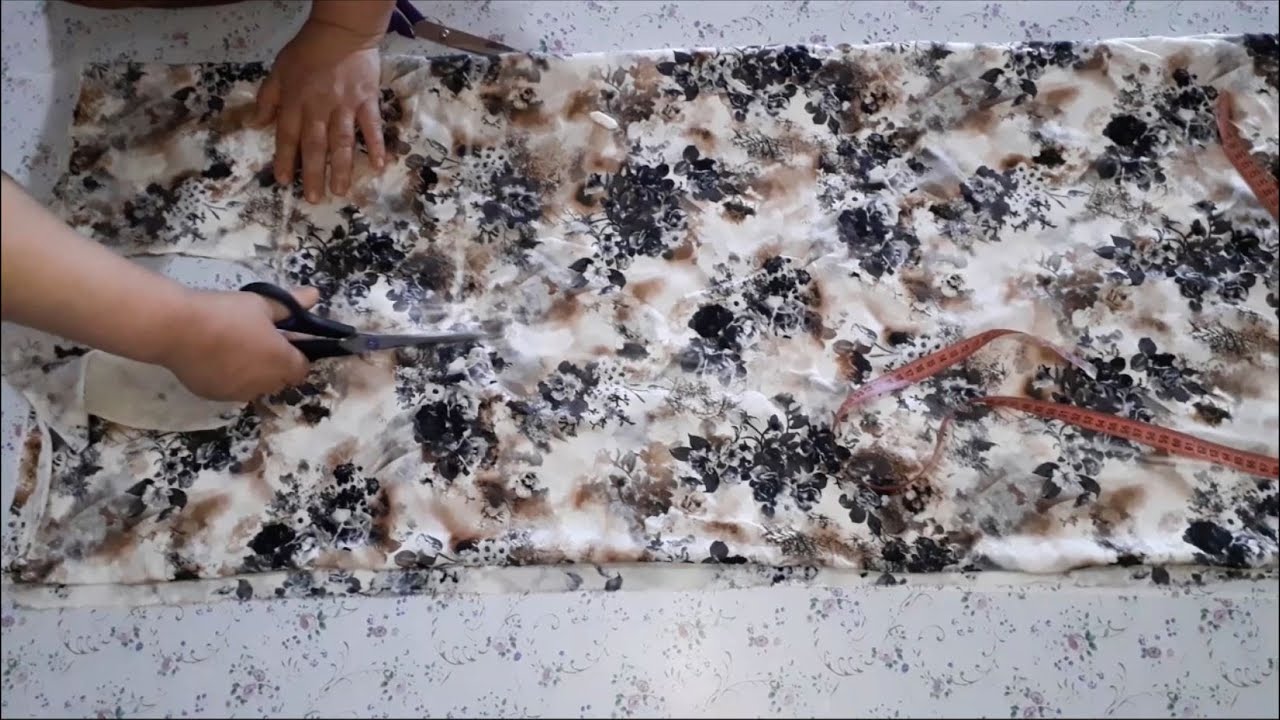 خياطة قندورة كتان سامبل بمونش الحلزون طريقة جديدة و سهلة للمبتدئات