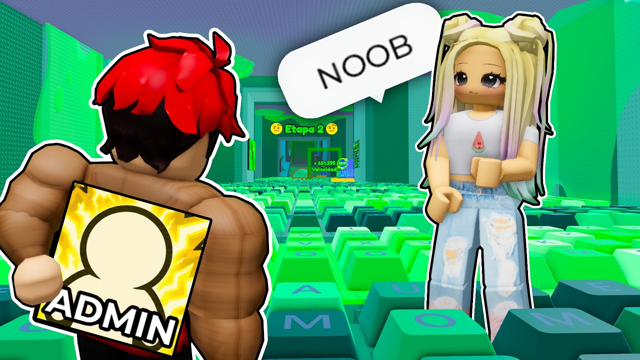 FINGÍ ser NOOB para TROLLEAR a LYNA en ESCAPA del TECLADO de SLIME ASMR en Roblox