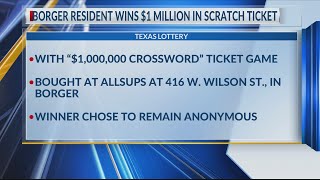 Borger resident wins $1 million through Texas Lottery