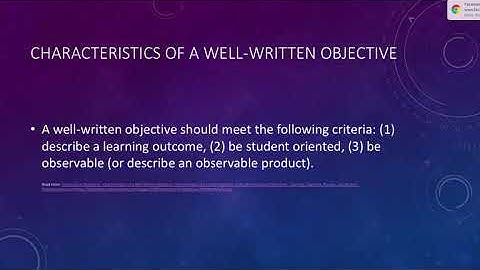 Lecture Series: How To Write Instructional Objectives
