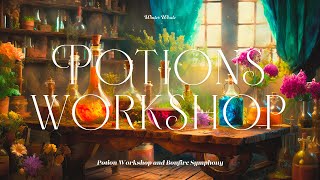 Apothecary Ambience | Bonfire, Potion Making Soundscape | Potion Workshop Sounds, Cozy Ambience ASMR