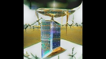 "an enormous quantum computer made with time crystals located on a swarm of satellites hovering arou