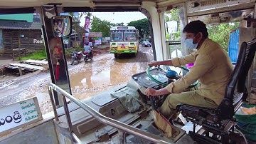 Bus Driving Driver View | Even On Bad Roads RTC Buses Are So Strong | Bus Videos | Real Bus Driving