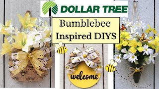 3 Easy Dollar Tree BUMBLEBEE INSPIRED DECOR DIYS 🐝 You'll want to make for your Bumble Bee  DIY Home