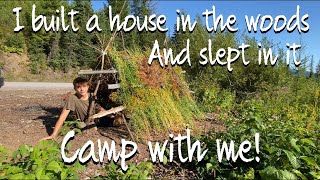 I BUILT A TENT IN THE WOODS- CAMP WITH ME