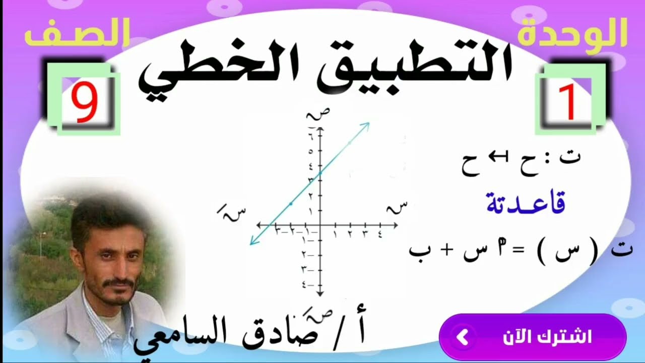 التطبيق الخطي ببساطة! افهمه في دقائق مع أمثلة ممتعة . رياضيات تاسع