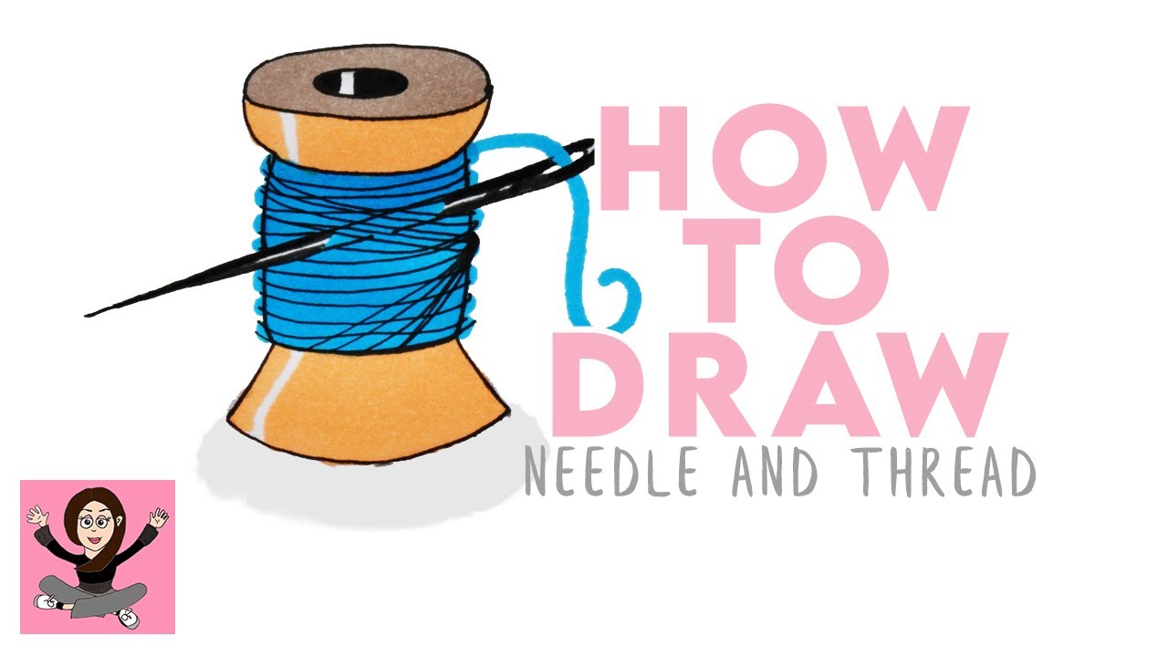 How to Draw NEEDLE and THREAD / Easy step by step drawing 