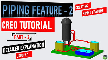 Creating " Piping Feature " in Creo 7.0. (Part -2) Full tutorial video with detailed explanation.