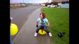 Small Compilation on Girls Sitting to Pop Balloons