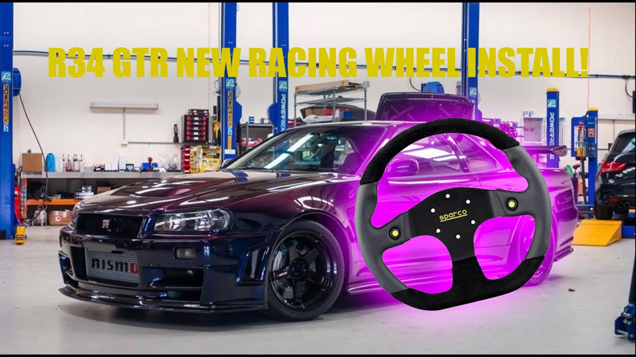 R34 GTR STEERING WHEEL INSTALL! - YouTube