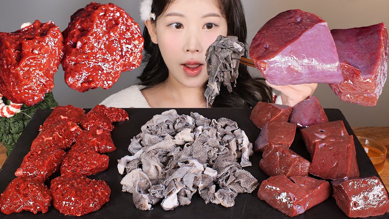 간만에 비장하게😎 천엽 소간 지라(비장) 먹방 raw beef spleen & beef liver & Cheonyeop ...