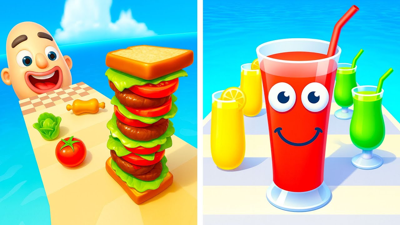 Sandwich Runner vs Juice Run ⚡ | Noob to Pro Max Gameplay Walkthrough!
