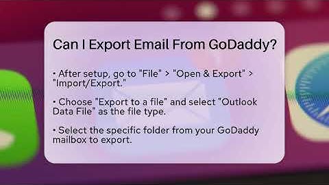 Can I Export Email From GoDaddy? - TheEmailToolbox.com