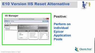 Epicor 10 Versions IIS Reset Tip