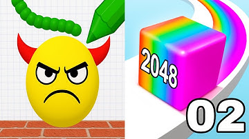 Draw To Smash Lv 709-745 vs Jelly Run 2048 Lv 13-25 : All Level Gameplay Walkthrough Android.iOs