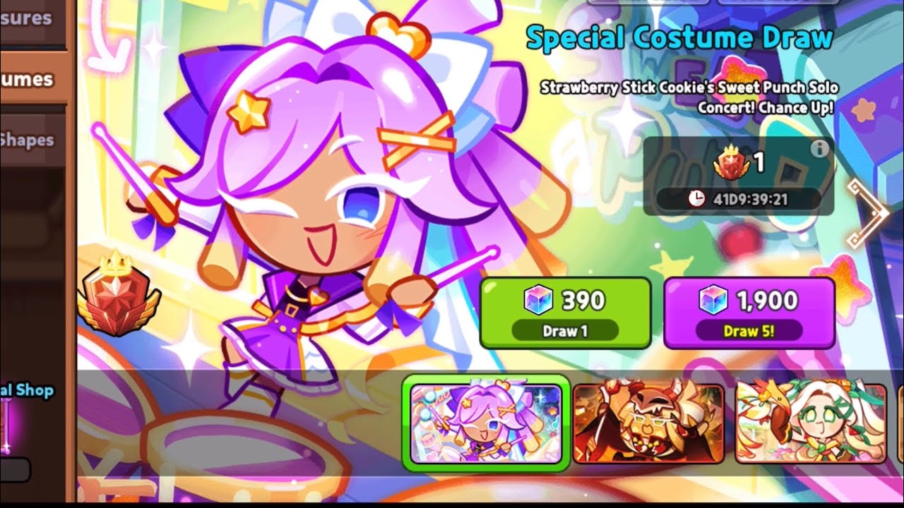 Strawberry Stick Featured Costume Gacha | Cookie Run Ovenbreak - YouTube