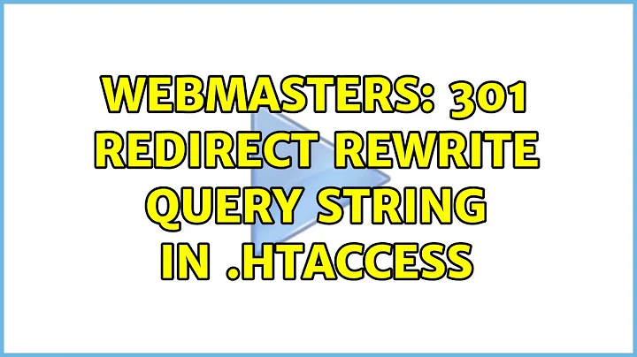 Webmasters: 301 redirect rewrite query string in .htaccess
