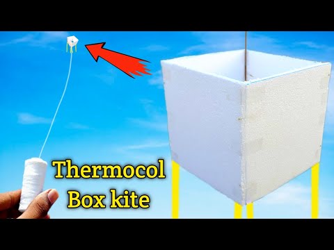 Thermocol kite making , how to make kite from thermocol , box kite making , how to make kite