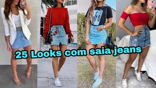 Looks Com Saia Jeans Ideias De Looks Para Se Inspirar