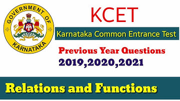 Relations and Functions | KCET | Previous Year Questions 2019,20,21