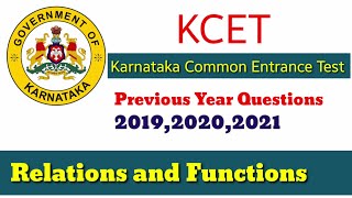 Relations and Functions | KCET | Previous Year Questions 2019,20,21