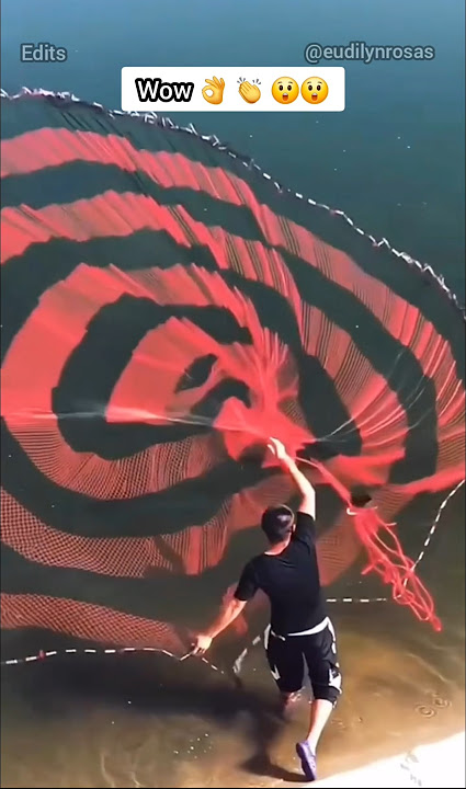 How C people throw fish net #fyp  #amazing #fishingvideo