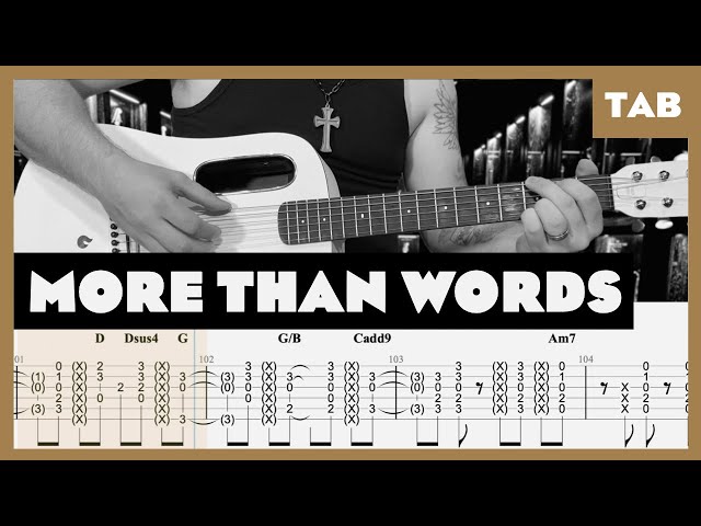 More Than Words Guitar Tutorial - Extreme Guitar Lesson 🎸, TABS +  Finger