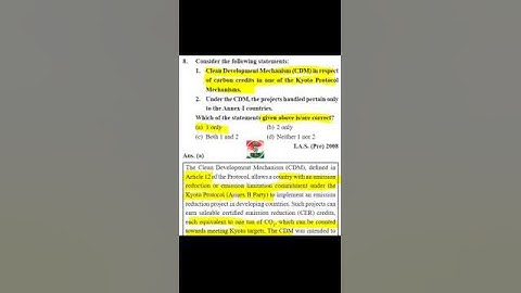 upsc cse pre 2008 clean develpment mechanism