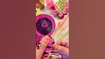 Squid Game Pink Triangle Guard Galaxy Paper Squishy 💡#squidgame #diy #diycrafts #squidgame3