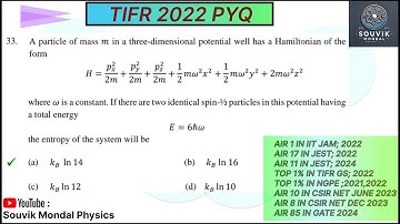 tifr pyq physics 2022 solution.(stat mech).#csirnetphysics #gatephysics #tifrphysics