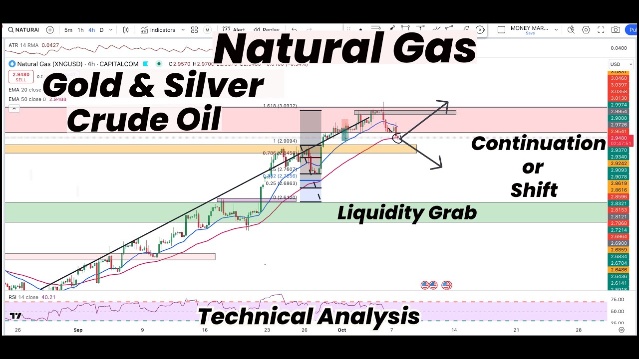 Natural Gas Continuation or Shift | Liquidity Grab | Gold | Silver ...