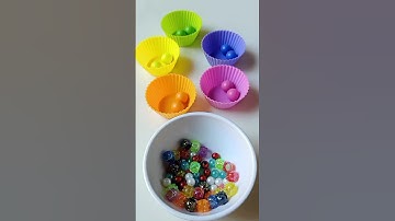 color sorting ASMR// 🟡🟢🔴#wooden balls #trending #satisfying #asmr #relaxing #shorts