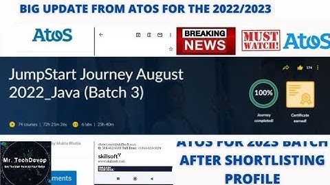 jumpstart Atos lab Solved💯 Atos Syntel Skillsoft Jumpstart journey August 2022 _ Java (Batch 3)