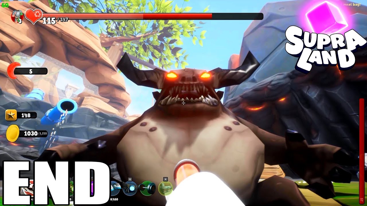 Supraland Walkthrough Gameplay Part 19 kill the Farting Meatbag / PC