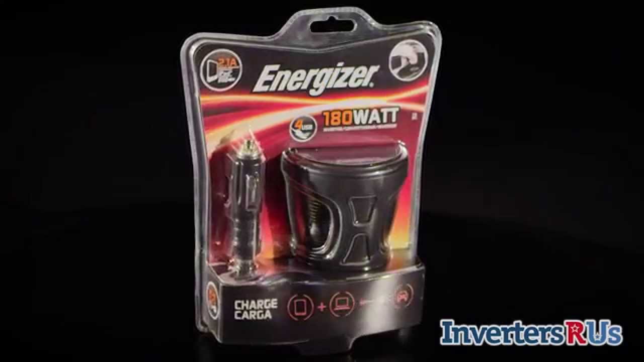 Energizer EN120 120 Watt Cup Holder Power Inverter - YouTube