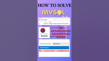 Solution ✅ My SQL connection not established error.