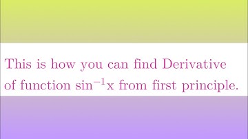 Derivative of sine inverse x from first principle