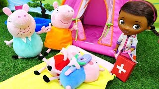 Видео с игрушками из мультфильмов - Свинка Пеппа и Джордж заболели Видео с игрушками из мультфильмов - Свинка Пеппа и Джордж заболели