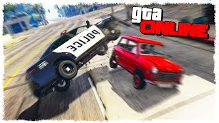 САМЫЕ ГЛУПЫЕ АВАРИИ С ПОЛИЦИЕЙ В GTA ONLINE!!!