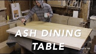 I build this table in my wood shop in solid ash for a clients home to fit in a breakfast nook that hey had. The table was custom built for 