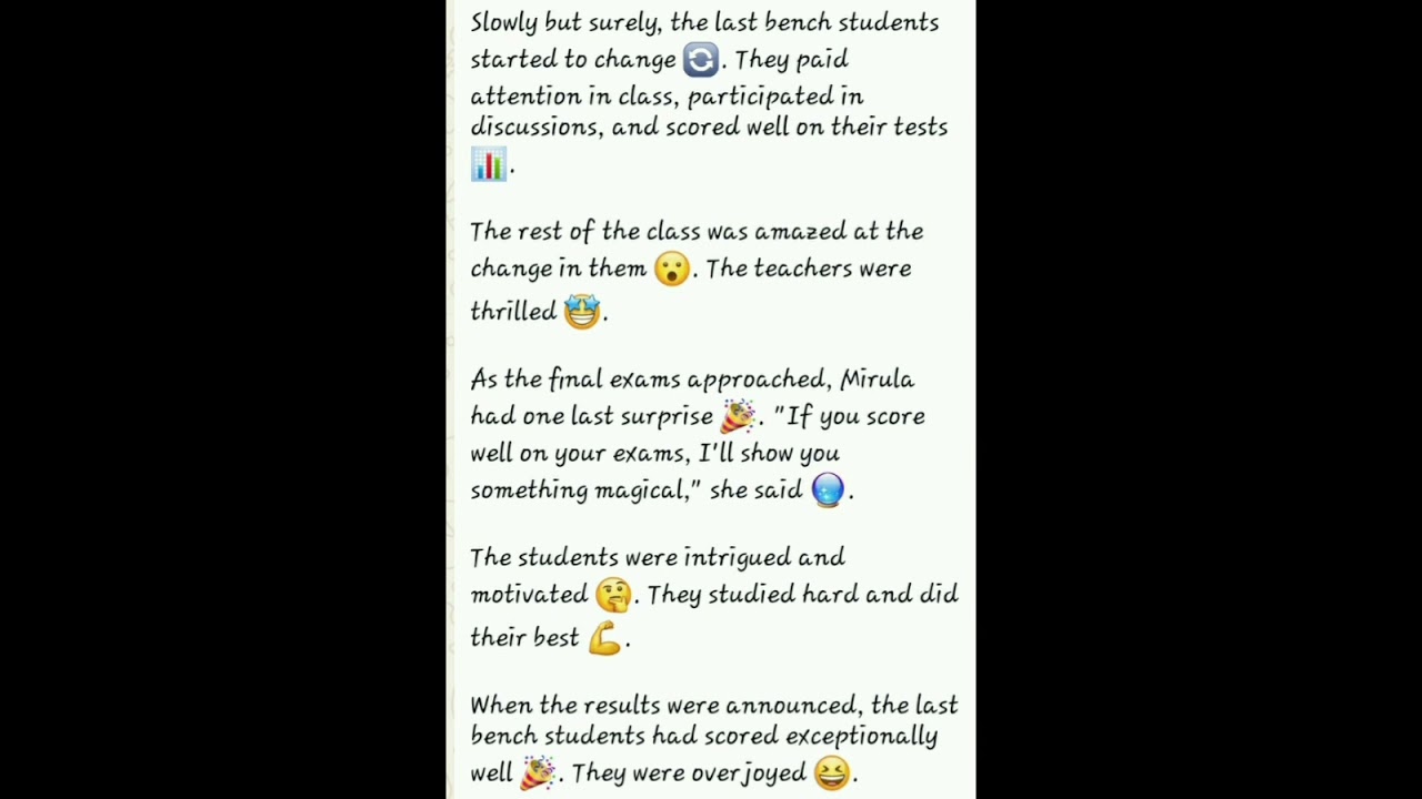 STORY about Mirula and last bench students.