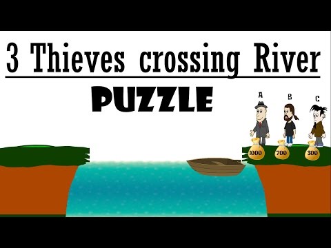 Can you solve 3 Thieves crossing River Puzzle || 3 Thieves and Coins Bags