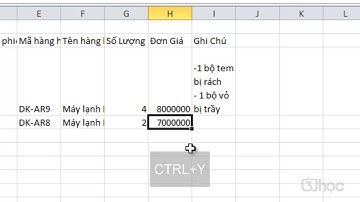 Học Excel cơ bản từ A-Z -Bài 13  (Undo & Redo)