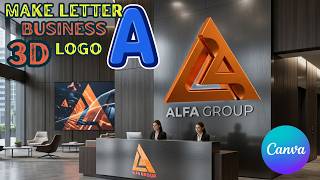 How To Make 3D Business Logo, Letter A 3D Professional Business Logo Design In CANVA, Logo Tutorial screenshot 4