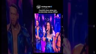 Cardi B’s face when she accidentally says Offset