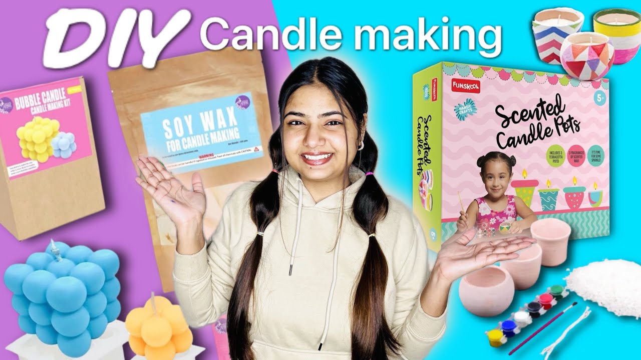*4 unique viral candles DIY* candle making at home - YouTube